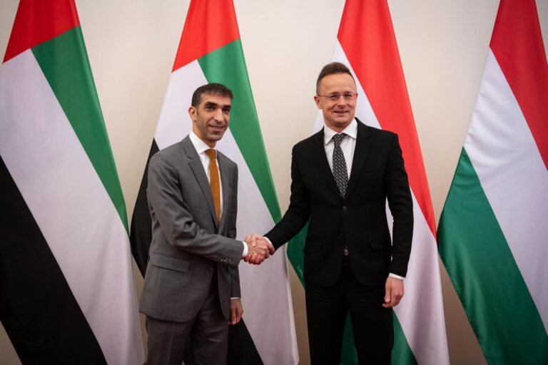 Dr Thani bin Ahmed Al Zeyoudi, UAE Minister of State for Foreign Trade, and Péter Szijjártó, Hungary’s Minister of Foreign Affairs